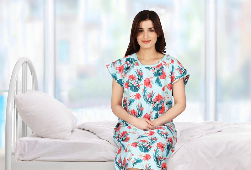 Utopia Care Women's Hospital Gown Soft Comfortable and Stylish Patient Gown, Large-X-Large, Floral Blue - Image 5